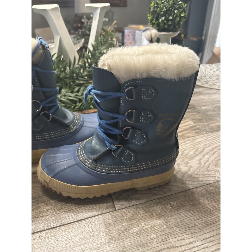 Sorel Manitou Leather Waterproof Wool Lined Winter Boots Women's 6